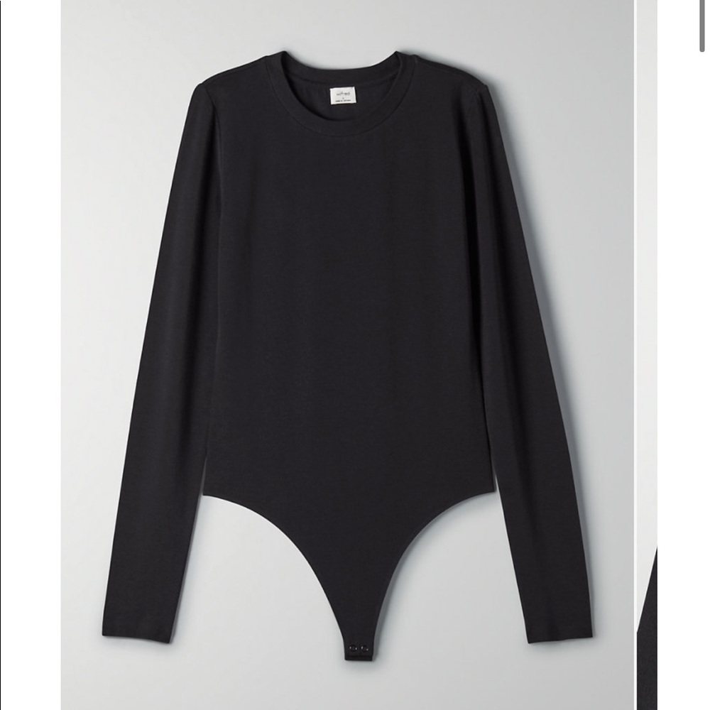 Aritzia Wilfred baby long sleeve bodysuit black M